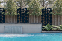 Modern water feature and pool